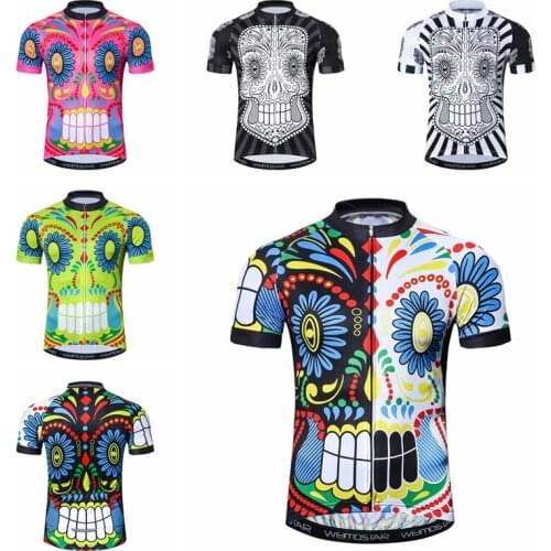 2021 Cycling Jersey Men Short Sleeve Bicycle Clothing MTB Road Riding Team Skull Bike Jersey Shirts Top Ropa ciclismo Maillot