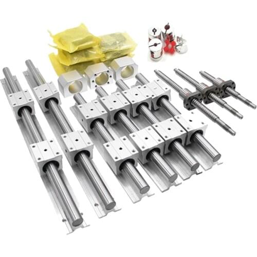 3 axis 4aixs 20mm linear rail HGR15/HGR20/SBR16 with 16mm ball screw SFU1605 lead screw SFU1610 set for CNC router