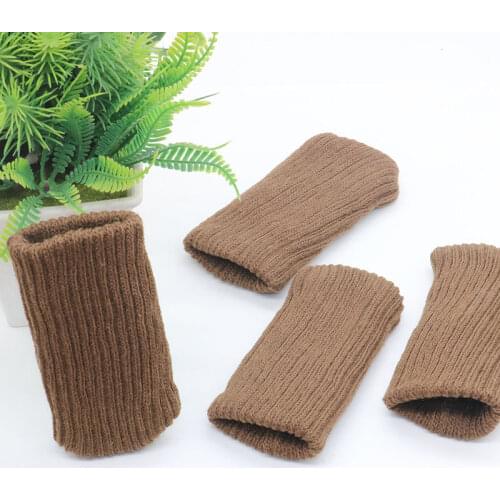 4pcs/Lot Large Knitted Chair Leg Socks Dining Table Foot Cover Furniture Foot Mat Floor Protector Stool Sofa Chair Leg Caps