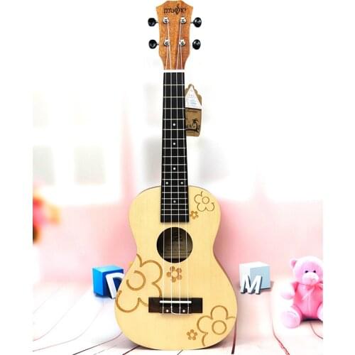 21 inch Soprano Uke 4 Strings Uku spruce flowers guita ukulele acoustic small guitar ukelele professional uke Concert