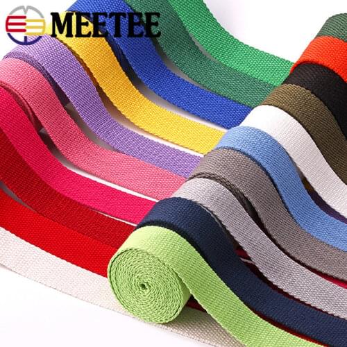 5Meters 20/25/32/38mm 2mm Thick Webbing Polyester Cotton Canvas Webbings Ribbon for Backpack Strap Belt Tape Garment Woven Band