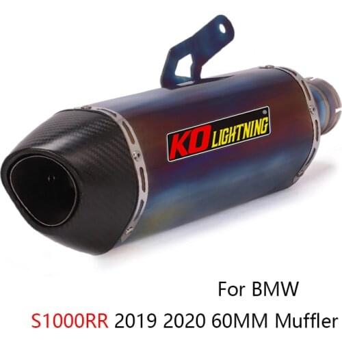 60MM Slip-on Escape for BMW S1000RR 2019 2020 Motorcycle Exhaust Pipe Titanium Alloy Exhaust Tips No DB Killer Slip On OEM 420MM