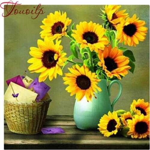 Full 5D DIY Diamond Painting Needlework Embroidery Flower Sunflower Round&square Rhinestones Cross Stitch
