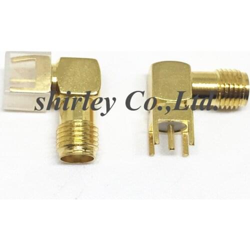 Free shipping 1000PCS SMA female Thru Hole plug Right Angle 90 DEGREE ( SMA-KWE ) PCB Mount connector RF adapter best quality