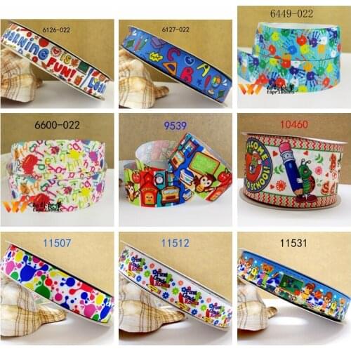 Free shipping 50 yard cartoon printed grosgrain ribbon 11512