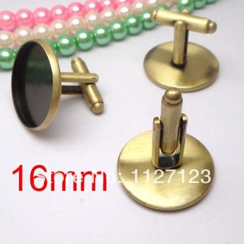 Free ship!!!Antique bronze 100piece/lot Cufflink Cuff link blank base,16mm Bezel Setting