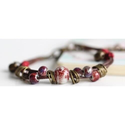 Fashion Return To The Ancients Handmade Ceramic Beads Charm Gift Womens Bracelet Fashion Jewelry Free Shipping #1075