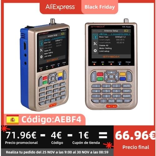 GTMEDIA V8 Finder Meter Satellite Finder Digital 1080P HD DVB-S2 S2X Sat Finder TV Signal Receiver Decoder Freesat Sat locator