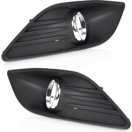 CITALL Pair Black Right Left Bumper Fog Light Lamp Cover Grille Protective Grill for Ford Focus Sedan 4 door 2009 2010 2011