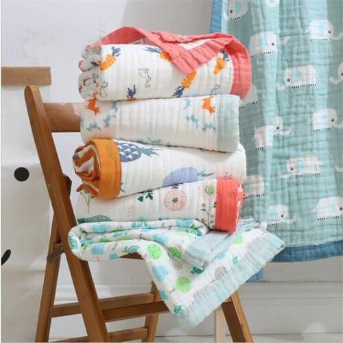 29 Style Baby Blanket Muslin Cotton 6 Layers Newborn Swaddling Autumn Baby Warp Swaddle Blanket Infant Bedding Receiving Blanket
