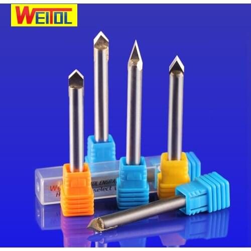 Weitol free shipping 6mm shank CNC engraving bit carbide alloy stone engraving cutter alloy Carving Tools for stone