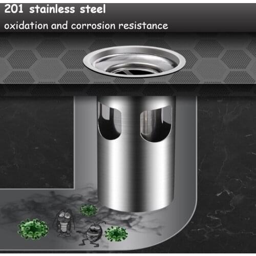 Gravity Flip Cover Stainless Steel Floor Drain Core Odor-proof Insect-proof Double Core Floor Drain Cover Anti-clogging Drains