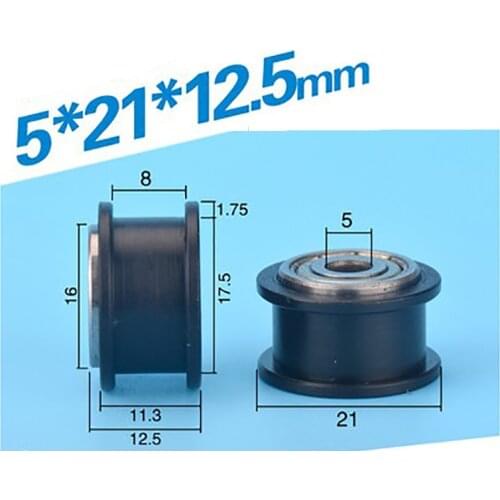 H 3D 5*21*12.5 printer CNC engraving machine package rubber bearing pulley pulley H type groove wheel