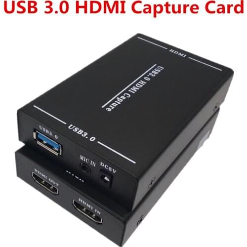 USB 3.0 HDMI capture card recording box used for ps4 switch phone gaming live streaming equipment microphone input video recorde