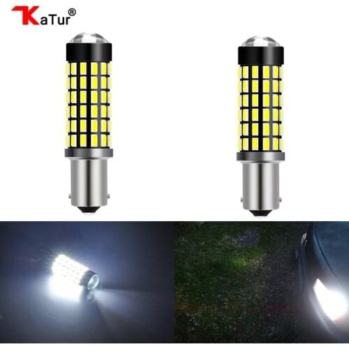Katur 2x Ba9s H6W T11 T4W Led Car Interior Reading Panel Bulb License Plate Light Door Lamps DC 12V 6000K White 78 smd 3014 LED