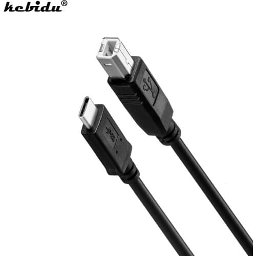 Kebidu Newest Universal 1M USB 3.1 Type C Male to USB 2.0 Type B Male Data Cable Adapter for Macbook Laptop Printer Hard Disk