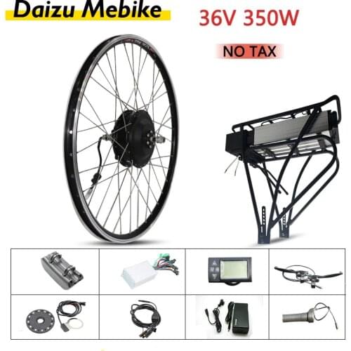 36V 350W Mid Drive EBike Motor Electric Bike Conversion Kit with 10/12/14Ah Bicycle Battery 18650 Cell Front 20’’26’’700c