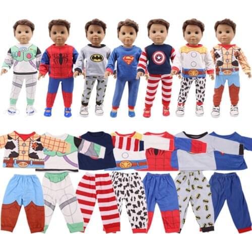 Doll Baby Clothes For New Baby New Born Hero Uniform Set Clothes For 18 Inch&43 Cm Accessories For Boys Toy Gifts