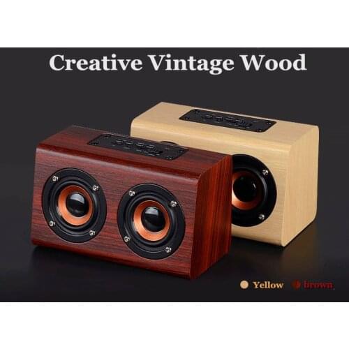 Creative portable wooden home theater wireless Bluetooth speaker TV playback wood speaker sound bar support TF card assist /Aux