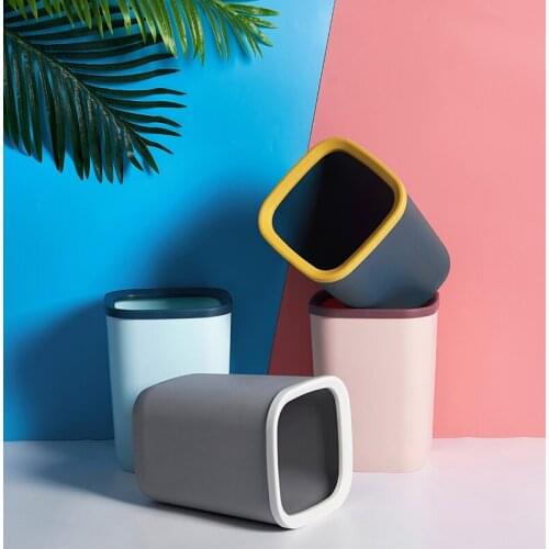 Square Trash Can Nordic Style INS Family Living Room Creative Lovely Bedroom Modern Simple No Cover Paper Basket мусорное ведро