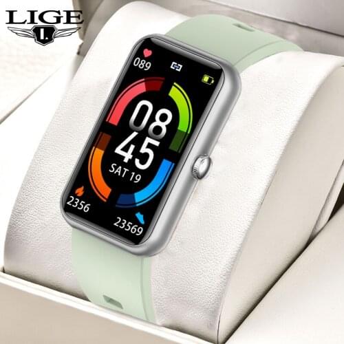 LIGE 2021 New Smart Watch Women Men Heart Rate Blood Pressure Information Remind Sport Multifunctional Waterproof Smartwatch+Box