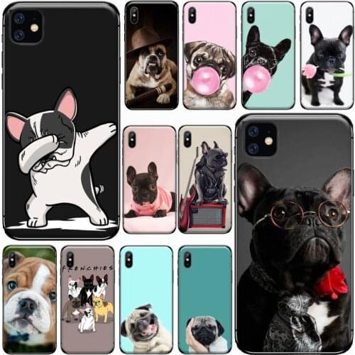 Cute French Bulldog Phone Case for iPhone 11 12 pro XS MAX 8 7 6 6S Plus X 5S SE 2020 XR