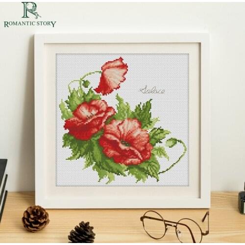 Romantic Story Cross Stitch Kits Embroidery,Camellia Flowers Bedroom Study Decoration Needlework stitch cross 2145