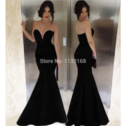 Inexpensive Hot sale Black Sweetheart Prom Dresses gowns, Sexy Mermaid Chiffon Long Transparent Formal Evening dresses Gowns