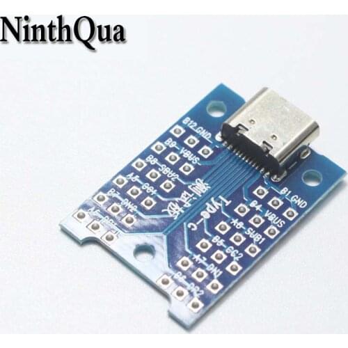 NinthQua 1pcs USB 3.1 Female Plug jack to DIP Adapter Connector Welded PCB Converter Pin board