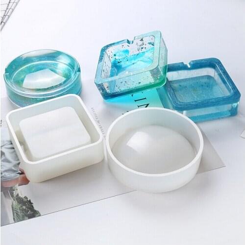 2018 New Transparent Silicone Round square ashtray mould Mould Square DIY Epoxy Jewelry Mold resin molds for jewelry