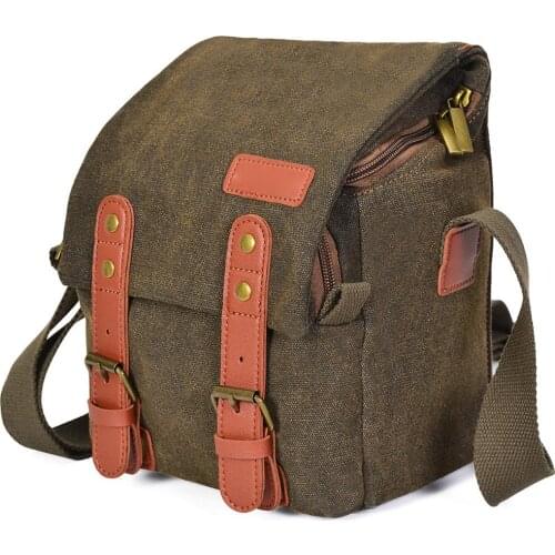 DSLR SLR Shockproof Camera Shoulder Messenger Bag Lightweight Vintage Waterproof Canvas Bag Compatible ForCanonSonyNikon