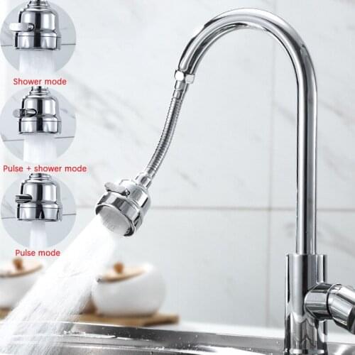 Adjustable Kitchen Faucet Nozzle Filter Adapter 360 Degree Water Tap Filter 3 Modes Rotatable Tap Aerator Spray Head For Kitchen