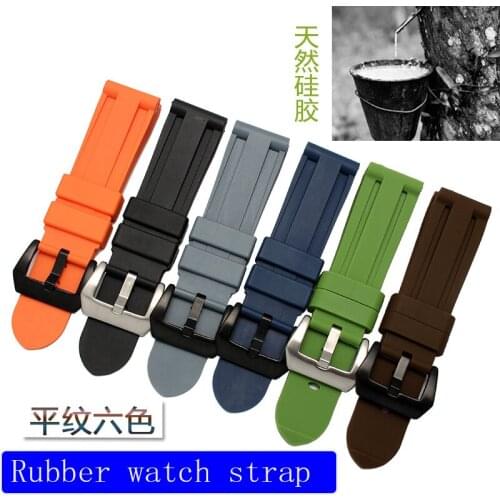 Summer rubber watch strap Mens For GIORGIO FEDON1919 Panerai Zenith 22 24mm BlackWaterproof Silicone Wrist Strap