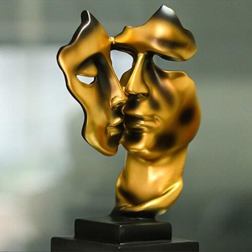 Nordic Art Sculpture Home Modern Resin Statue Golden Abstract Character Decor Statue and Sculpture Figures Desktop Ornaments