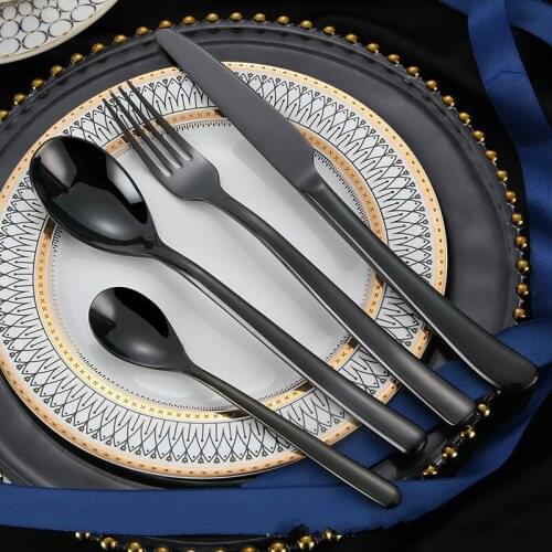 French Moonlight Stainless Steel Cutlery Spoon Titanium Western Gift Spoon / Steak Knife / Fork / Coffee Spoon Dinnerware Sets