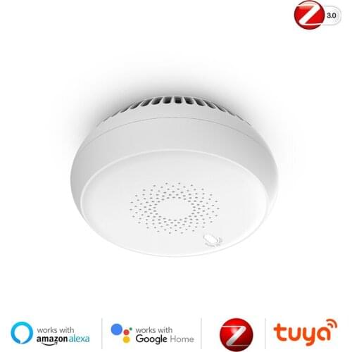 Tuya Smart Zigbee Smoke Detector Smart Fire Alarm Progressive Sound Photoelectric Smoke Sensor Work With Tuya Zigbee Hub
