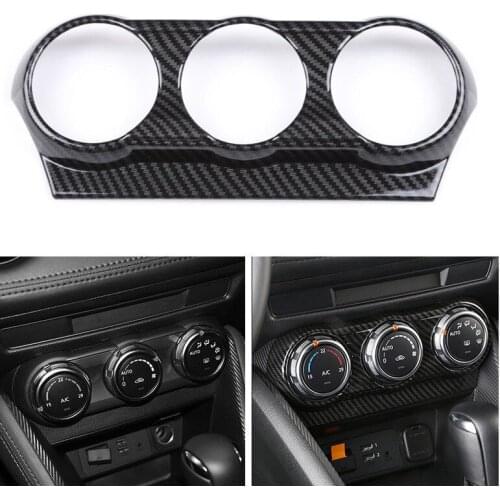 Carbon Fiber Interior Air Condition Outlet Panel Cover Trim for Mazda CX-3 CX3 2015-18