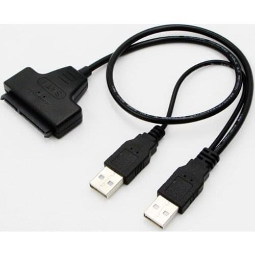 High Speed Dual USB 2.0 to SATA HDD Hard Disk Drive Converter Adapter Cable