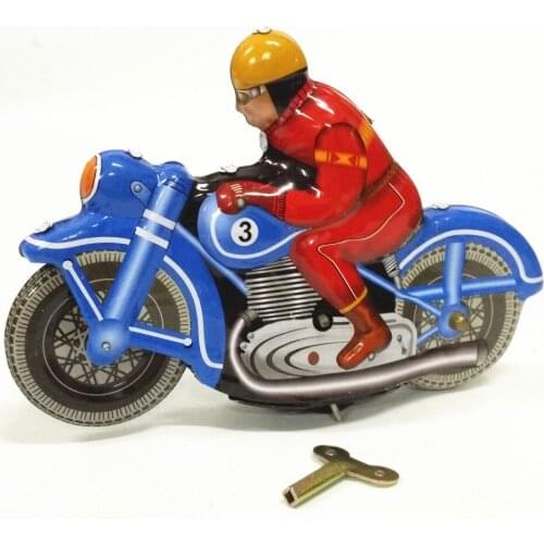 [Funny] Adult Collection Retro Wind up toy Metal Tin The Inertial rocket Mechanical toy Clockwork toy figures model kids gift