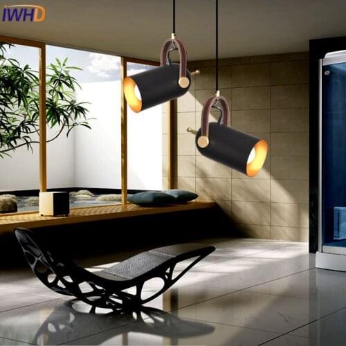 Loft Style Iron Adjustable LED Pendant Light Fixtures Creative Leather Modern Hanging Lamp Droplight Home Indoor Lighting