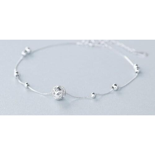 DreamySky New Arrivals Real Pure Silver Color Hollow Ball Bracelets For Women pulsera de plata Drop Shipping