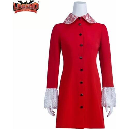 Chilling Adventures of Sabrina Cosplay Costume Sabrina Spellman Cosplay Red Dress Women Long Sleeves Dress Halloween Party New