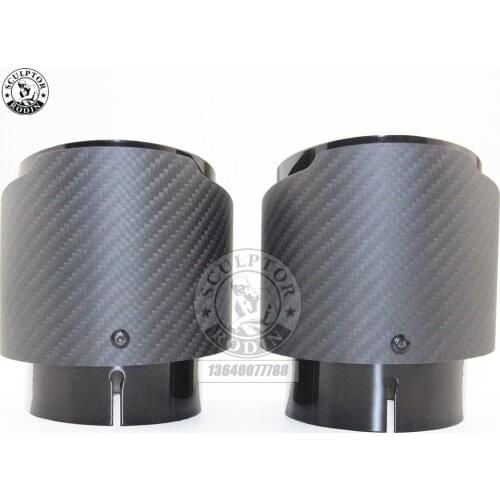 1 free shipping car exhaust pipe Silencer carbon fiber matte surface 120mm long tail stainless steel, suitable for BMW E40 E70