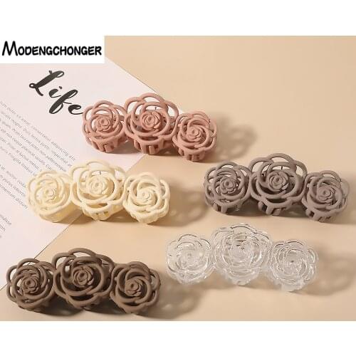 1PC Fashion Rose Flower Shape Hair Clip Large Hair Crab Personality Back Head Plate Hairpin Claw Clip Headwear Hair Accessories