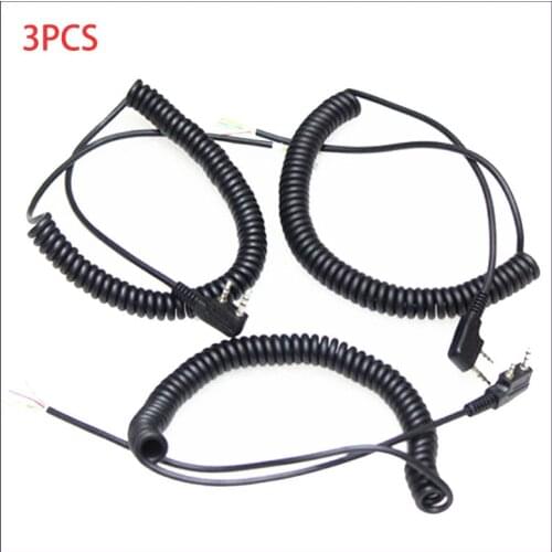 3pcs 2pin 4Wire Speaker Mic Cable line for Baofeng UV5R Kenwood Linton YTY 8MM RADIOS j03