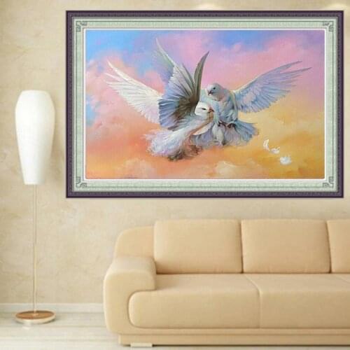Diamond Embroidery Diy Diamond Painting Cross Stitch Kits Diamond Mosaic White pigeons Full Square Diamond Embroidery AD103