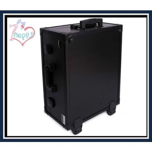 DHL Free Shipping makeup case professional cosmetic case with trolly makeup box light case