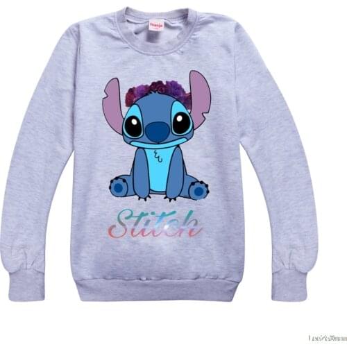 2020 Childrens Autumn Fashion Tops Stitch Cartoon Fashion Boys and Girls Round Neck Sweaters Kids Winter Long Sleeve T-shirts