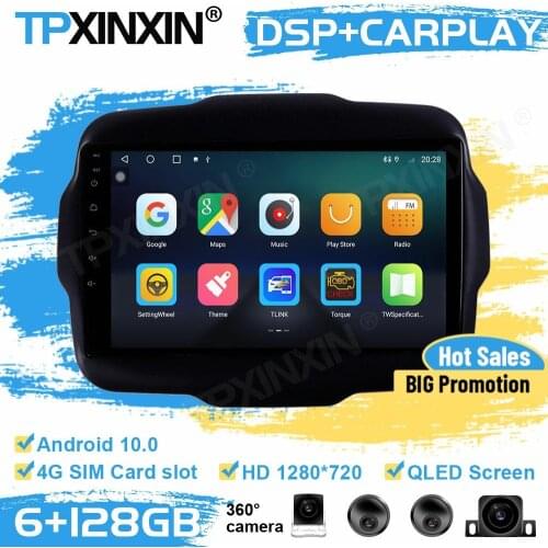 Cameras Car Radio Stereo Receiver Android9 For Jeep Renegade 2014 2015 2016 2017 2018 GPS Player Navigation Auto Audio Head Unit