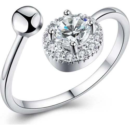 Hesiod New Arrival Silver Color Animal Dolphin Rings for Women Adjustable Crystal Ring Wedding Party Jewelry